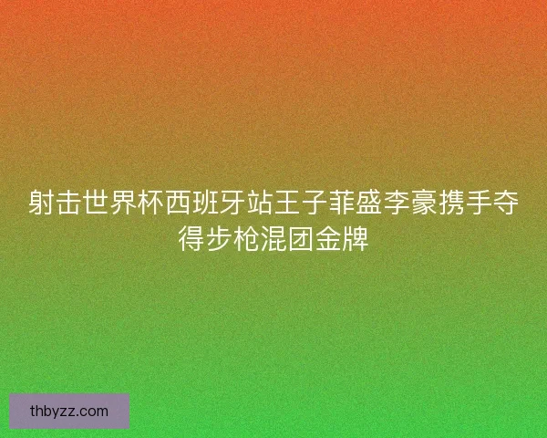 射击世界杯西班牙站王子菲盛李豪携手夺得步枪混团金牌
